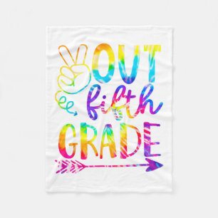 Uit 5e klas 2023 Tie Dye Laatste dag van de school Fleece Deken