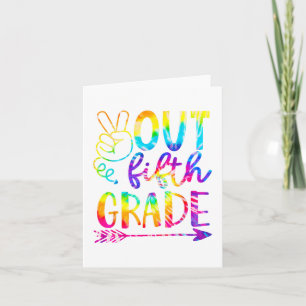 Uit 5e klas 2023 Tie Dye Laatste dag van de school Kaart