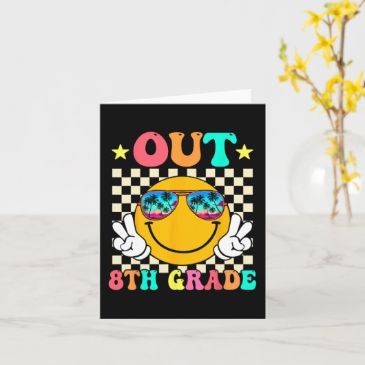 Uit 8e klas Afstuderen Laatste dag van school Grad Kaart (Gele Bloem)