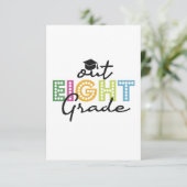 Uit achtste graad Afstuderen Hogere zomervakantie Bedankkaart (Staand voorkant)