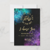 Uit alle sterren die ik kies, sla je de datum op (Voorkant)