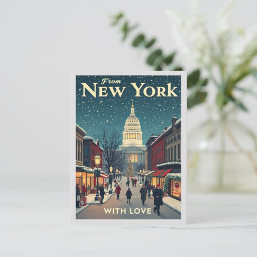  uit Amsterdam met liefde Vrolijk Kerstfeest Feestdagenkaart (Staand voorkant)