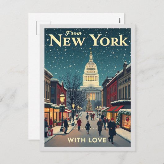  uit Amsterdam met liefde Vrolijk Kerstfeest Feestdagenkaart (Voorkant / Achterkant)