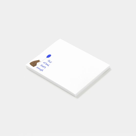 Uit bed dat is genoeg leuke ballon Beer Quote Post-it® Notes (Schuin)