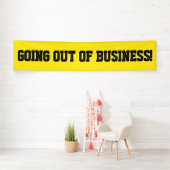 Uit bedrijf gaan Eenvoudig zwart bannerteken Spandoek (Insitu)