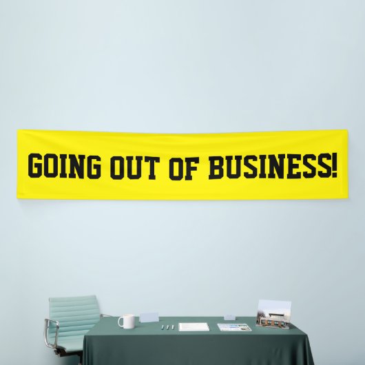 Uit bedrijf gaan Eenvoudig zwart bannerteken Spandoek (Beurs)