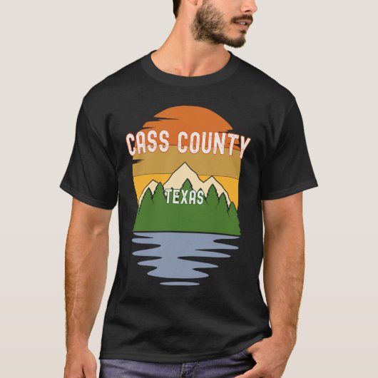 Uit Cass County Texas Vintage Zonsondergang T-shirt (Voorkant)