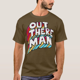 Uit daar Man Originele jaren '70 Stijl Typografisc T-shirt
