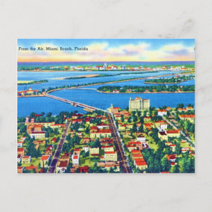 Uit de Air Miami Beach & Biscayne Bay, Florida Briefkaart