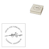 Uit de bibliotheek Aangepaste Boeknaam Ronde Katoe Rubberstempel (Gestempeld)