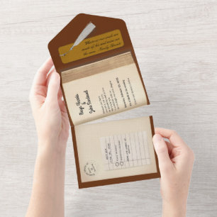 Uit de bibliotheek- Klassieke & Romantische Boek H All In One Uitnodiging