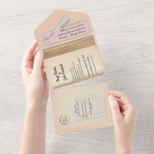 Uit de bibliotheek- Klassieke & Romantische Boek H All In One Uitnodiging