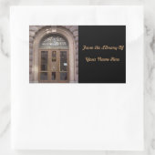 Uit de bibliotheek met aanpasbare boeketiketten rechthoekige sticker (Tas)