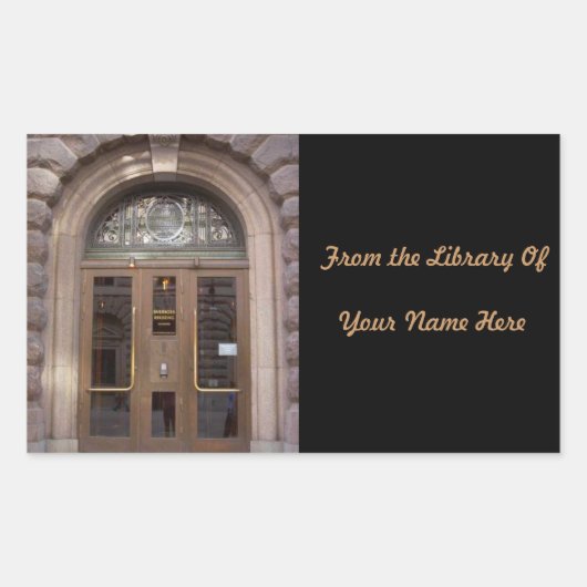 Uit de bibliotheek met aanpasbare boeketiketten rechthoekige sticker (Voorkant)