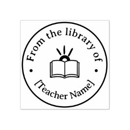 Uit de bibliotheek van aangepast boek leraar klasl rubberstempel
