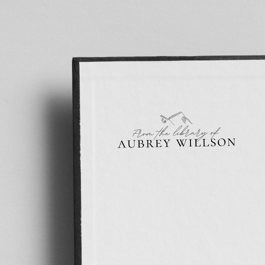 Uit de bibliotheek van aangepaste naam boek stempe zelfinktende stempel