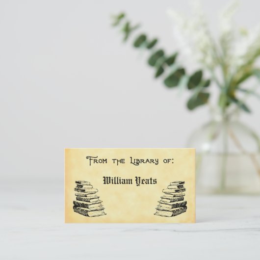Uit de Bibliotheek van  Boeken Bookplate Visitekaartje (Staand voorkant)
