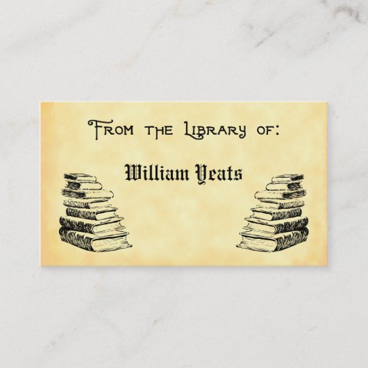 Uit de Bibliotheek van  Boeken Bookplate Visitekaartje (Voorkant)
