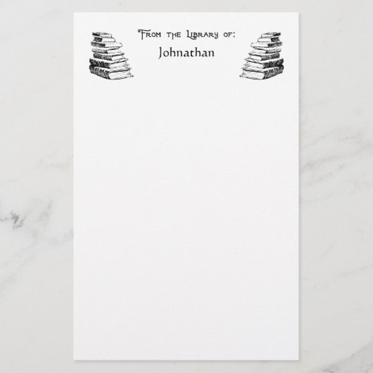 Uit de bibliotheek van boeken Custom Stationery Briefpapier (Voorkant)
