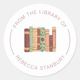 Uit de bibliotheek van boekplaat ronde sticker