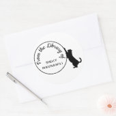 Uit de Bibliotheek van Boekplaat Zwarte Kat krabbe Ronde Sticker (Envelop)