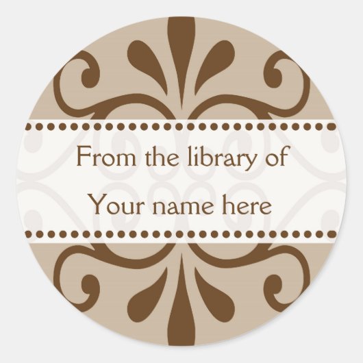 Uit de Bibliotheek van Boekplaten Ronde Sticker (Voorkant)