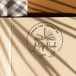 Uit de bibliotheek van botanisch boekplaat-boekste  zelfinktende stempel