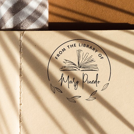 Uit de Bibliotheek Van Botanisch Exlibris Boekstem Zelfinktende Stempel