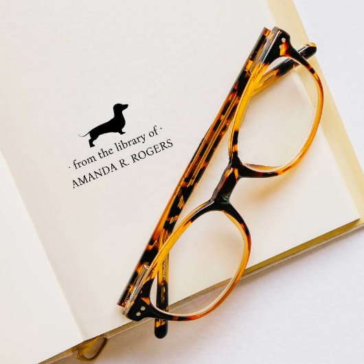 UIT DE BIBLIOTHEEK VAN DACHSHOND HOND LIEFHEBBERS RUBBERSTEMPEL
