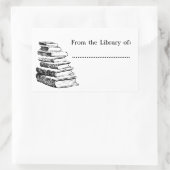 Uit de bibliotheek van de  aangepaste boekenplaat rechthoekige sticker (Tas)