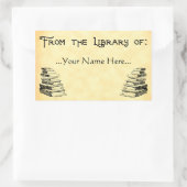 Uit de bibliotheek van de  aangepaste boekenplaat rechthoekige sticker (Tas)