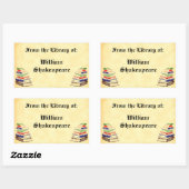 Uit de bibliotheek van de  aangepaste boekenplaat rechthoekige sticker (Vel)