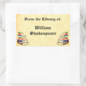 Uit de bibliotheek van de  aangepaste boekenplaat rechthoekige sticker (Tas)