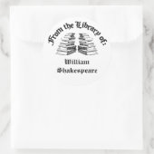 Uit de bibliotheek van de aangepaste boekenplaat ronde sticker (Tas)