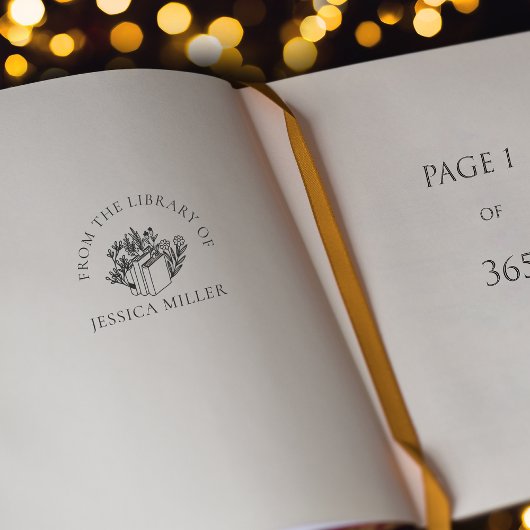 Uit de bibliotheek van de bloemenbibliotheek  zelfinktende stempel