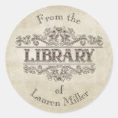 Uit de Bibliotheek van de Eigenaar van het Aangepa Ronde Sticker (Voorkant)