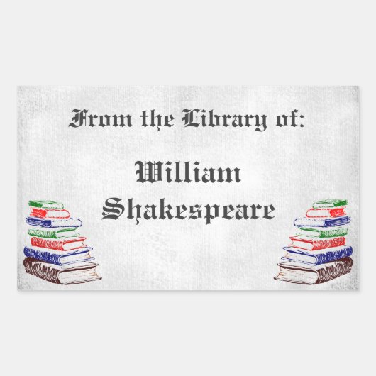 Uit de bibliotheek van de Gotische brief Custom Bo Rechthoekige Sticker (Voorkant)