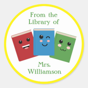 Uit de bibliotheek van de Naam van de leraar Perso Ronde Sticker