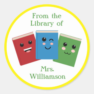 Uit de bibliotheek van de Naam van de leraar Perso Ronde Sticker