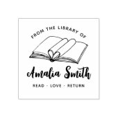 uit de bibliotheek van | Eenvoudig hartboek Rubberstempel (Afrduk)