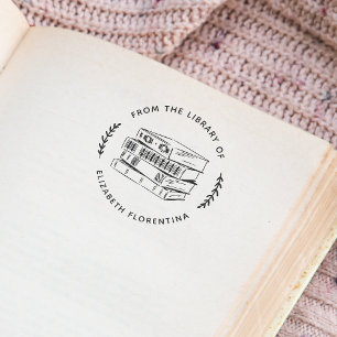 Uit de Bibliotheek Van   Eenvoudige Bladeren Moder Rubberstempel