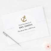 Uit de Bibliotheek van eenvoudige gouden ankerplaa Ronde Sticker (Envelop)