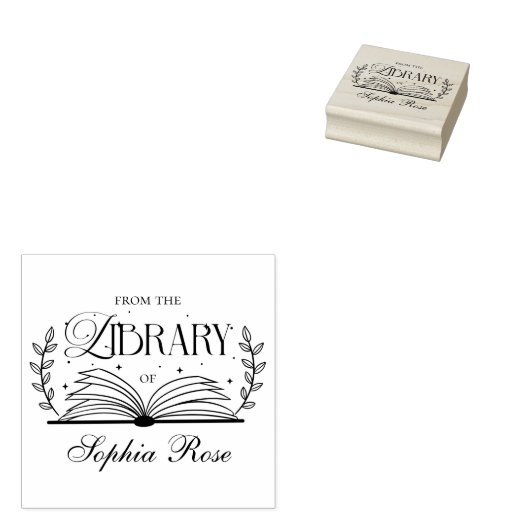 Uit de bibliotheek van Elegant Leaves Custom Rubberstempel (Gestempeld)