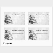 Uit de Bibliotheek van Faux Canvas Custom Bookplat Rechthoekige Sticker (Vel)