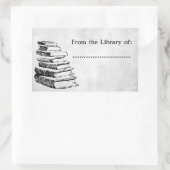 Uit de Bibliotheek van Faux Canvas Custom Bookplat Rechthoekige Sticker (Tas)