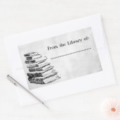 Uit de Bibliotheek van Faux Canvas Custom Bookplat Rechthoekige Sticker (Envelop)