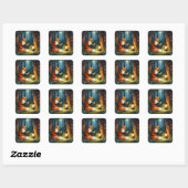 Uit de bibliotheek van Fox Magical Forest Library Vierkante Sticker (Vel)