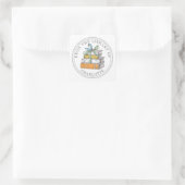 Uit de bibliotheek van geïllustreerd boekplaat vierkante sticker (Tas)