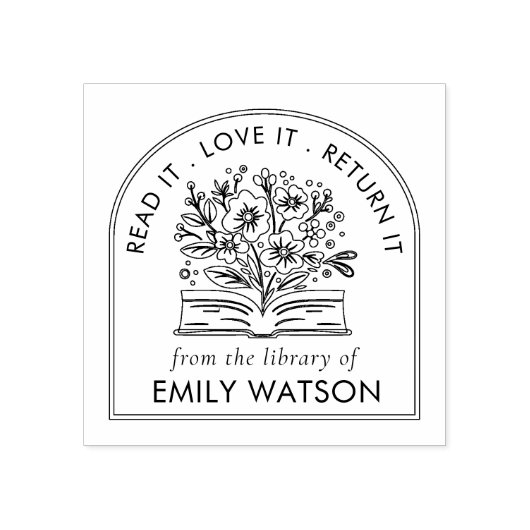 Uit de bibliotheek van | Gepersonaliseerd botanisc Rubberstempel (Afrduk)