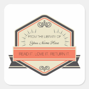 Uit de bibliotheek van: (Gepersonaliseerd) Vierkante Sticker